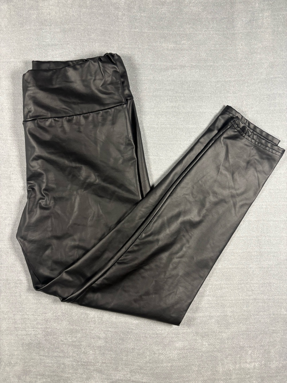 SHEIN Black Faux Leather Jogger‎ Pants
